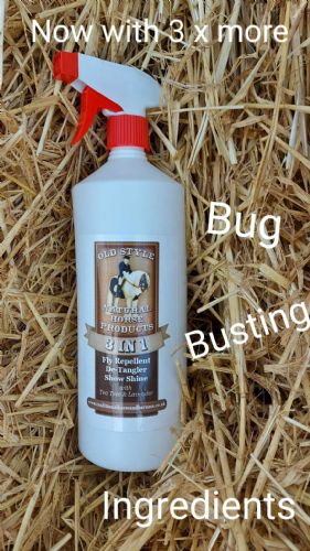 3 in 1 (fly repellent, de-tangler & show shine) 1L Trigger Spray